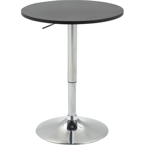 Table bar hauteur réglable Ø60x69-93 cm noir, base ronde antidérapante, cuisine salle à manger, moderne (1/4)