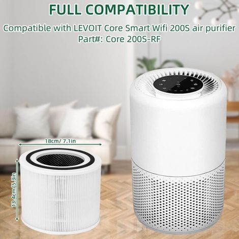 2er-Pack Luftreinigerfilter für LEVOIT Core 200S, H13 HEPA-Ersatzfilter für LEVOIT Core 200S, Core 200S-RF Luftreiniger. Hocheffiziente Aktivkohle. (1/4)