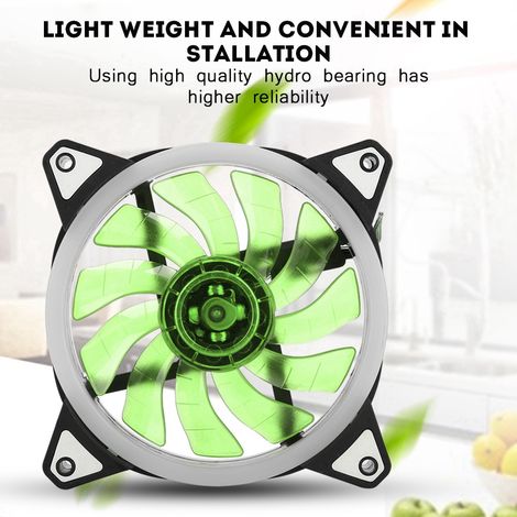 Ventilateur de boîtier LED FAN-RS18 12V DC 120mm à double ouverture et interface multiple (vert) (1/5)
