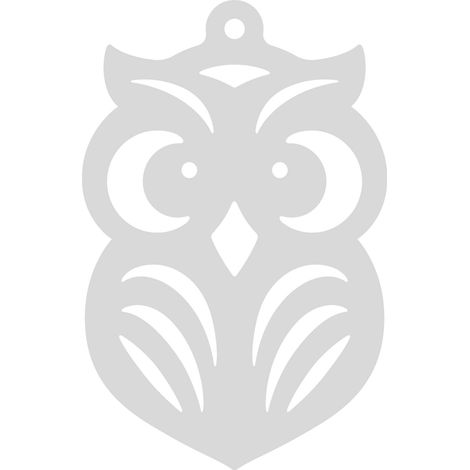S2 Pendelleuchte, durchbrochenes Design, weiße Eule