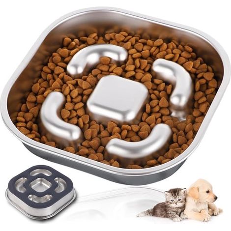 Rutschfester Fressnapf für Hunde und Katzen mit Anti-Überfütterungs-Funktion, auch als Wassernapf geeignet, für kleine und mittelgroße Hunde. (1/5)