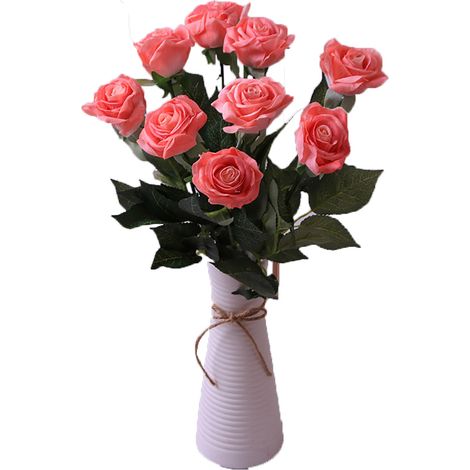 Bouquet De Fleurs Artificielles En Tissu Rose Champagne Pour Décoration Maison Et Fête - 1 Pièce (1/2)