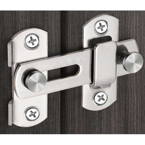 Verrou de porte loquet exterieur, Loquet de porte de grange crochet porte coulissante en acier inoxydable, verrou porte coulissante crochet sécurité pour porte fenêtre armoire argent (1/5)