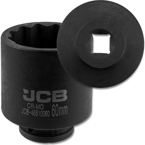JCB TIEFER SCHLAGSCHLAG-STECKSCHLÜSSEL 3/4" Cr-Mo 12-Kant 60mm STECKSCHLÜSSEL