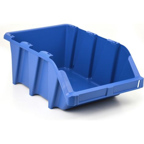 Gaveta plástica apilable azul 31x49x19.5 cm (1/4)