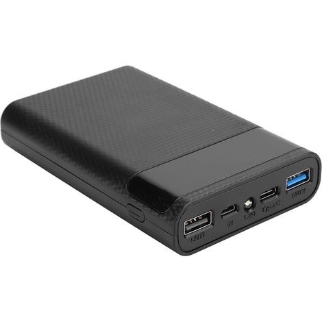 Boîtier de Batterie Portable DIY 4x18650 - Charge Rapide, Démontable sans Soudure - Kit Power Bank Noir (1/5)