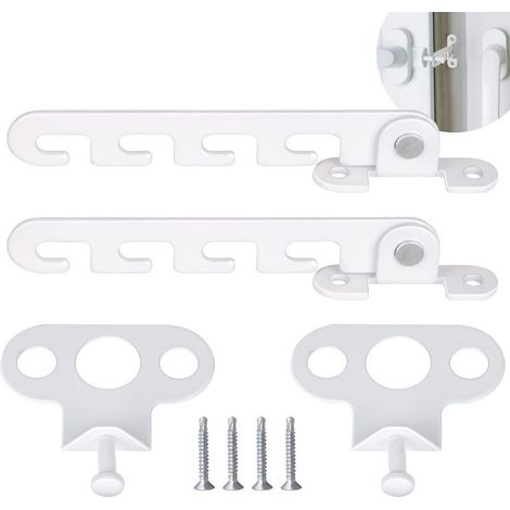 reno – Verrou de fenêtre à battant 2 PCS – Acier inoxydable blanc – Installation facile avec vis – Sécurise l'ouverture à 4 angles (1/3)