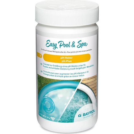 Bayrol – Granulés 1kg PH plus pour piscine hors sol et spa gonflable – Augmente le pH inférieur à 7,0 – Dosage précis avec doseur inclus