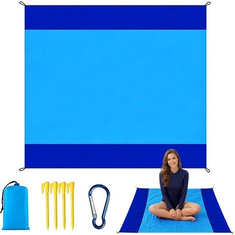 Manta de viaje para exteriores, Esterilla de playa resistente a la arena, Impermeable y plegable, Ligera y portátil, Lona de suelo, 200210 cm (1/5)