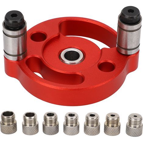 Gabarit de cheville à centrage automatique, Position à trou unique, poinçon de perçage pour le travail du bois, localisateur de perceuse rouge (1/5)