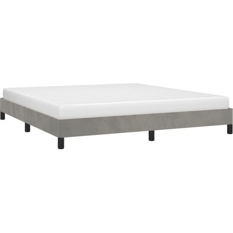 Bed Frame without Mattress Light Grey Super King Velvet vidaXL (1/5)