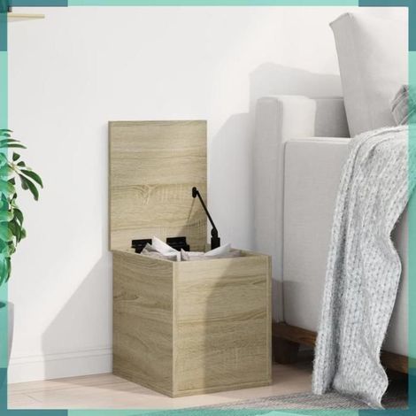 Boîte de rangement - 840669 - Chêne Sonoma - Bois d'ingénierie - 30x35x35 cm (1/5)