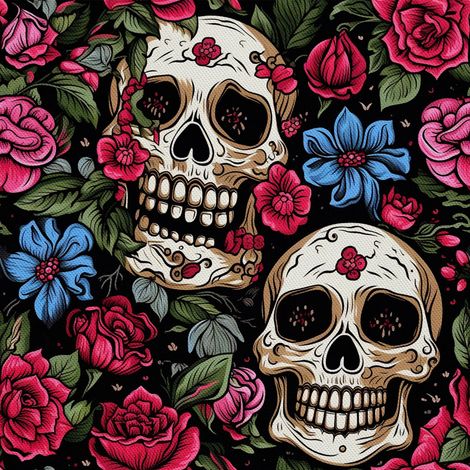 Tela Oxford decorativa para exteriores - Motivo de calavera I DX4057 (1/5)