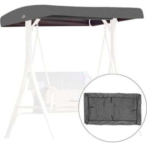 Toile de rechange pour balancelle 3 places – 191 x 120 x 23 cm, imperméable et résistante aux UV, couleur gris (1/5)