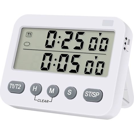 Minuteur de Cuisine, Electronique Magnétique Digital Numérique avec Alarme Sonore LCD Écran Compte à Rebours Support Aimanté outil de gestion du temps pour adultes (1/5)