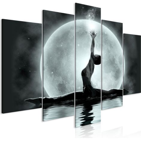 Tableau Imprimé 5 Panneaux "Twine Wide Grey" 50 x 100 cm (1/2)