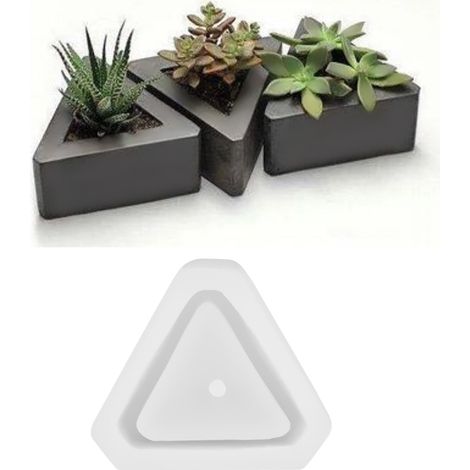 Moule silicone géométrique triangle pour pot à plantes succulentes, DIY décoration florale, moule à fleurs en silicone (1/5)