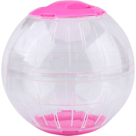 1 balle d'exercice pour hamster, rose, diamètre 12 cm, en plastique transparent, idéale pour hamsters et gerbilles (1/5)