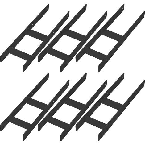 Base de columna en H KOTARBAU® para instalación en pared, anclaje de soporte de acero galvanizado negro, 160 mm, juego de 6 (1/5)