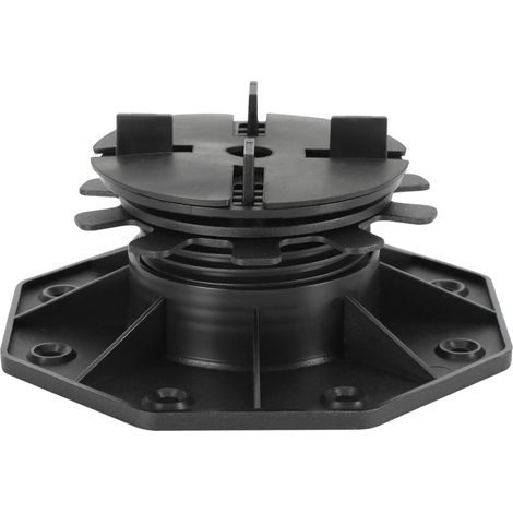 TolleTour Soporte autonivelante para terraza losetas 40-70 mm 0-5% pendiente PP negro 10 piezas (1/5)