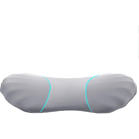 Coussin de soutien lombaire ergonomique en forme d'éventail gris clair, coussin de bas de dos en mousse à mémoire de forme pour lit, siège de voiture et chaise de bureau, coussin de soutien soulageant (1/5)