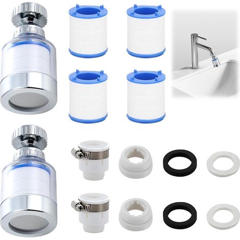 Lot de 2 filtres à eau pour robinet, filtre à eau potable, filtre à eau efficace pour robinet, détartrage rapide avec coton PP, utilisation universelle pour une eau potable propre (1/5)