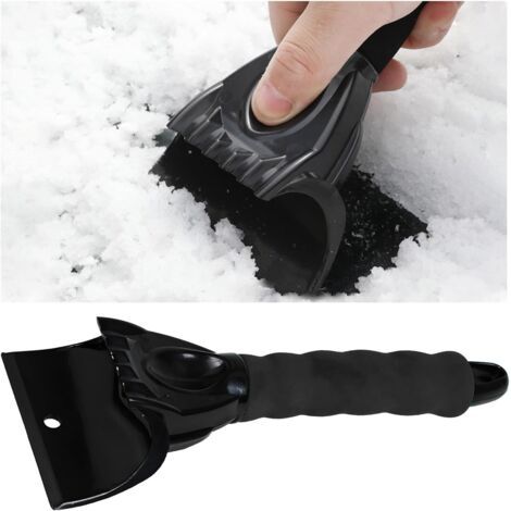 Pala da ghiaccio per parabrezza auto, pala da neve per parabrezza, pala da neve invernale per finestrini, strumento antighiaccio (nero) (1/5)