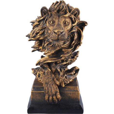 Estatua de león de resina, figura de león innovadora y exquisita, estilo vintage, para decoración del hogar, sala de estar, porche, estudio.
