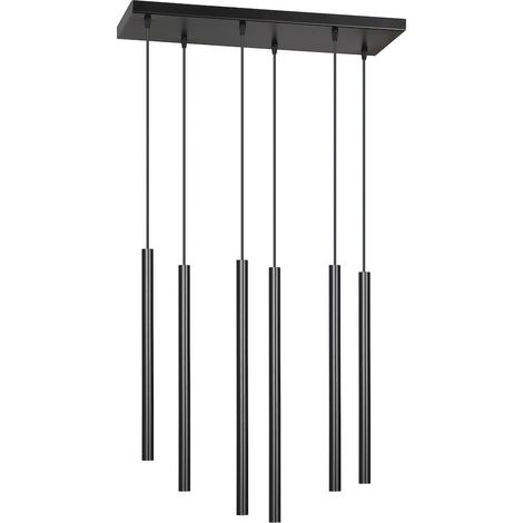 Lampada a Sospensione Selter, Acciaio verniciato a polvere, Nero, 59x120x22 cm (1/5)