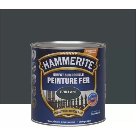 Peinture Fer Hammerite Direct sur Rouille Brillant Gris Anthracite 0,25 L (1/2)