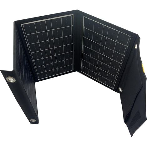 Chargeur Solaire Portable imperméable à l'eau de 45W, Panneau Solaire Pliable IP67 avec 2 interfaces USB-A et USB-C, Station réseau Compatible, téléphone Mobile en Plein air, Camping (1/5)