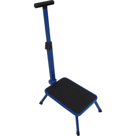 Aluminium Single Folding Step with Support Handle (Caravan Motorhome Collapsible Foldable Platform)