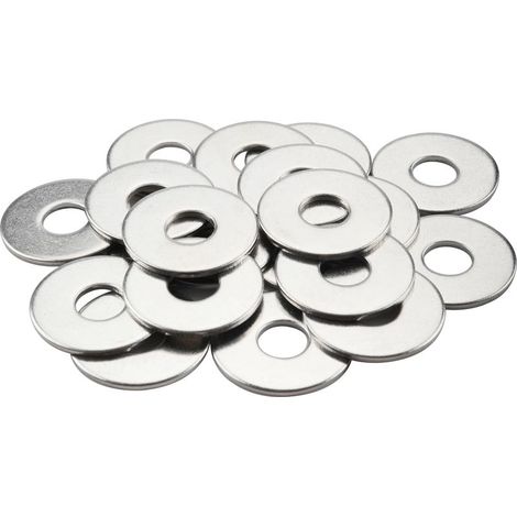 M6 Rondelles Metal (20 Pièces) M6x18x1.2mm 201 Rondelle Inox Grandes Rondelles de Carrosserie Acier Inoxydable Rondelles Plates pour Vis & Écrous & Tiges Filetées (1/4)