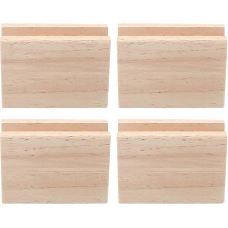 Ensemble de 4 rehausseurs de cadre de lit en bois, rehausseur de meubles robuste, rehausseur de hauteur pour canapé, bureau et chaise, pieds de table, convient à une utilisation à domicile et au burea (1/5)