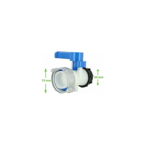 Vanne cuve - écrou S75X6 et sortie S60X6 - compatible Schütz - RWRaccord et autre accessoire pour cuve de récupération d'eau (1/5)