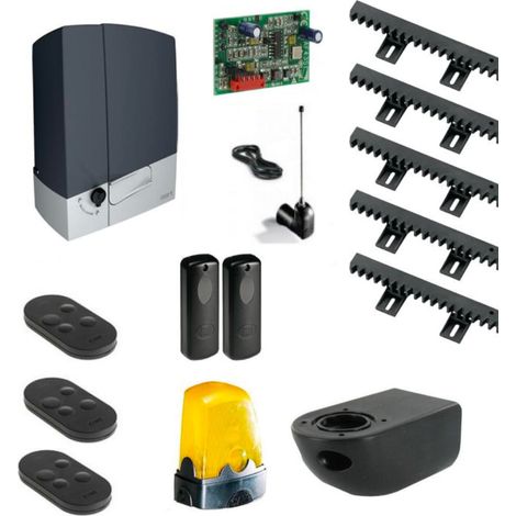 Came – Kit de motorisation de portail coulissant 600kg 24V – Moteur Brushless – Télécommande TopA433EN – Crémaillère nylon 5m