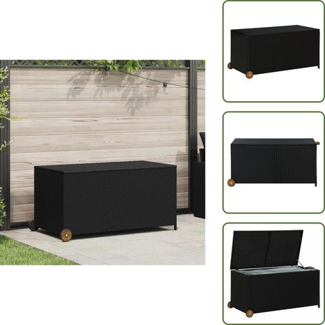 Caja de jardín ratán sintético - vidaXL Caja de almacenaje de jardín ratán sintético negro 120x65x61 cm - Caja de almacenamiento para cojines