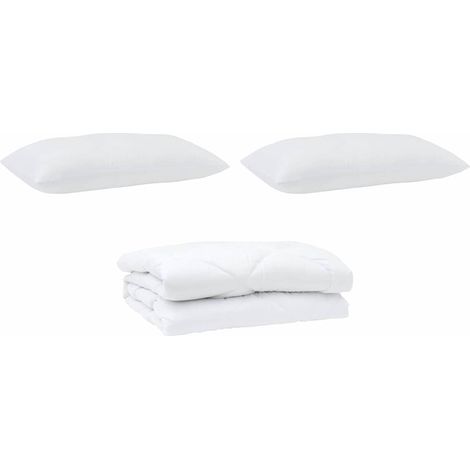 Couette avec oreiller 3 pcs,Duvet Blanc Microfibre CFW23482 (1/5)