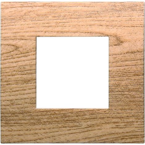 Placca Plastica ETTROIT Serie Venus 2 Posti/Moduli 502 Compatibile Con Vimar Arke, 14 Colori Disponibili (Legno Scuro)