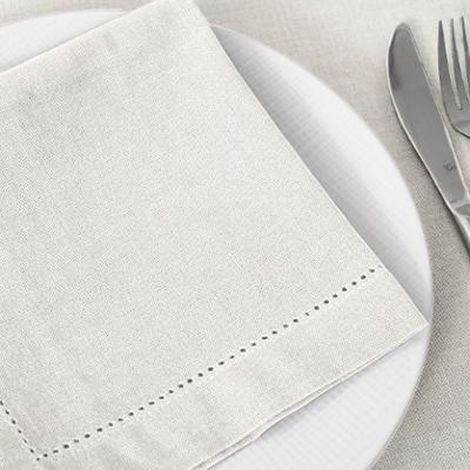 Lot de 12 serviettes de table coloris Blanc- Dim : L.40 x l.40 cm -PEGANE-