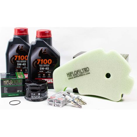Kit Révision Filtres Bougies pour PIAGGIO MP3 500 HPE Sport Advanced ABS de 2021 - MOTUL 7100 5w40 2L