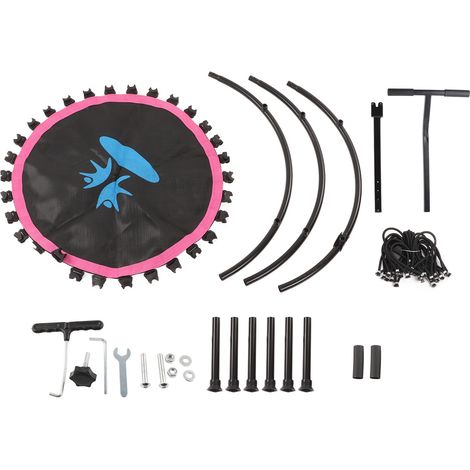 Trampoline pliant mini 40 pouces avec accoudoir rose rouge, rebondeur fitness pour adultes et enfants, exercice à domicile (1/5)
