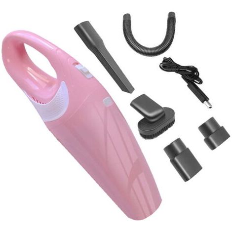 Aspirateur portatif sans fil avec chargement USB, collecteur de poussière, mini aspirateur portatif double usage pour clavier, ordinateur de voiture (rose)