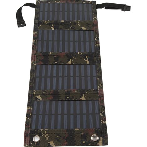 Faltbares Solarpanel mit USB-Anschluss, 5,5 V, 20 W, monokristallin, hocheffizient, IP65 wasserdicht, für Outdoor-Camping, Tarnfarben (1/5)