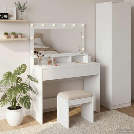 vidaXL Dressing Table White 100 x 41 x 135 cm Engineered Wood (1/5)