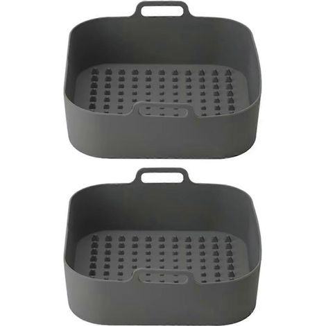 Silicone air Fryers panier chaleur isolation friteuse à air plateau Fried pizza poulet 20x20x6cm cuisine cuisson (1/5)