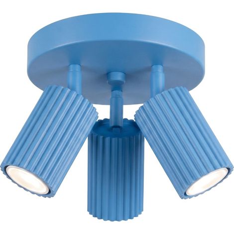 Plafonniers KARBON aluminium bleu clair 3xGU10 19.5cm Sollux (1/2)