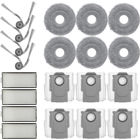Accesorios para aspiradora Roborock Saros Z70 / Saros Z70 Ultra: 4 filtros, 6 paños de limpieza, 4 cepillos laterales, 6 bolsas para el polvo