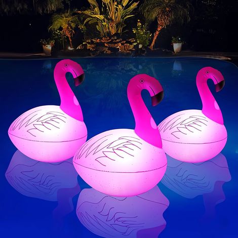 Lampes solaires flottantes flamant rose Werwing, décoration gonflable lumineuse étanche pour piscine, mariage, jardin, cour, 1 pièce-AquaForge (1/5)