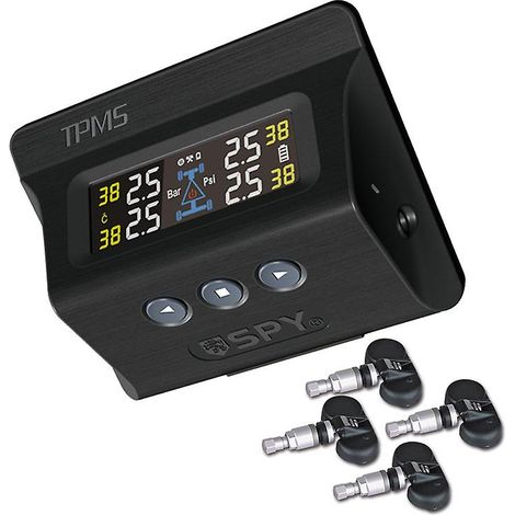 Sistema de monitoreo de presión de neumáticos (TPMS) con energía solar y sensor interno, alarma de seguridad para automóviles, alerta de temperatura y presión de los neumáticos. (1/5)